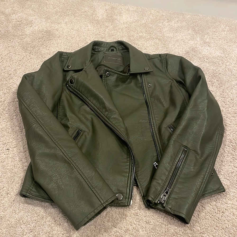 Blank NYC green leather jacket